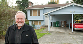 Prof. Tom Furness outside the RATLab Prof. Tom Furness outside the RATLab